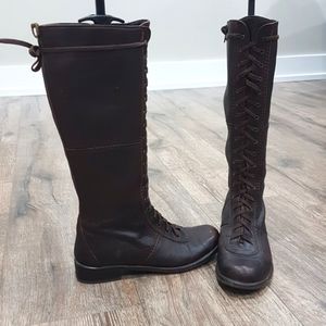 STUART WEITZMAN Brown Leather Lace Up Boots Size 6.5